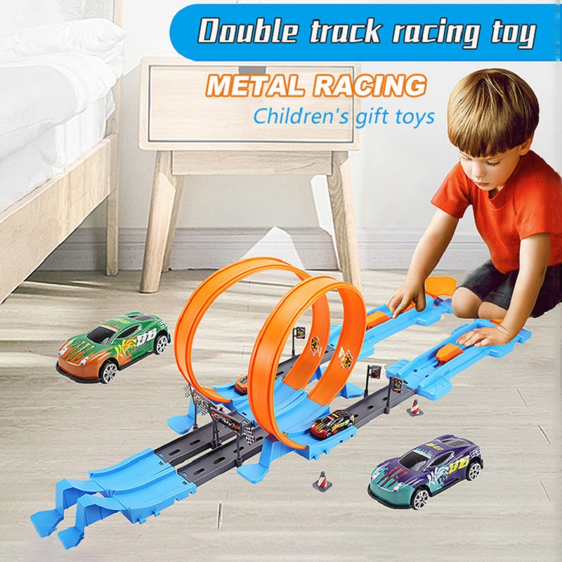 Hot Wheels Car Track Sets - Hot Stunt Speed Double Car Wheels