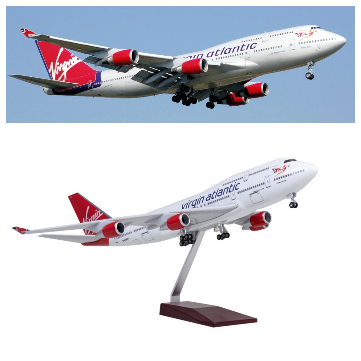 47cm Virgin Atlantic B747 Airp - đánh giá và giá Model Airplane Plastic