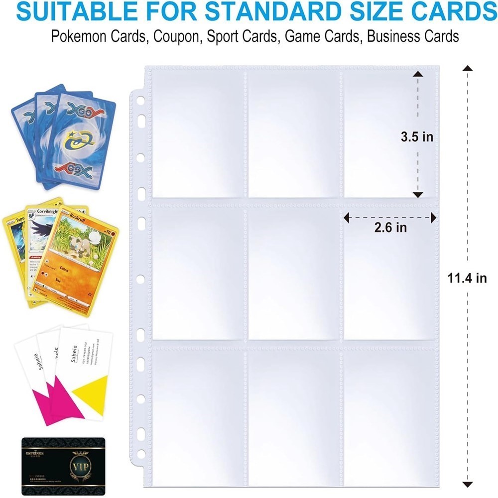 50 Sheets 9 Pocket Single Side - đánh giá và giá Pokemon Binder Card