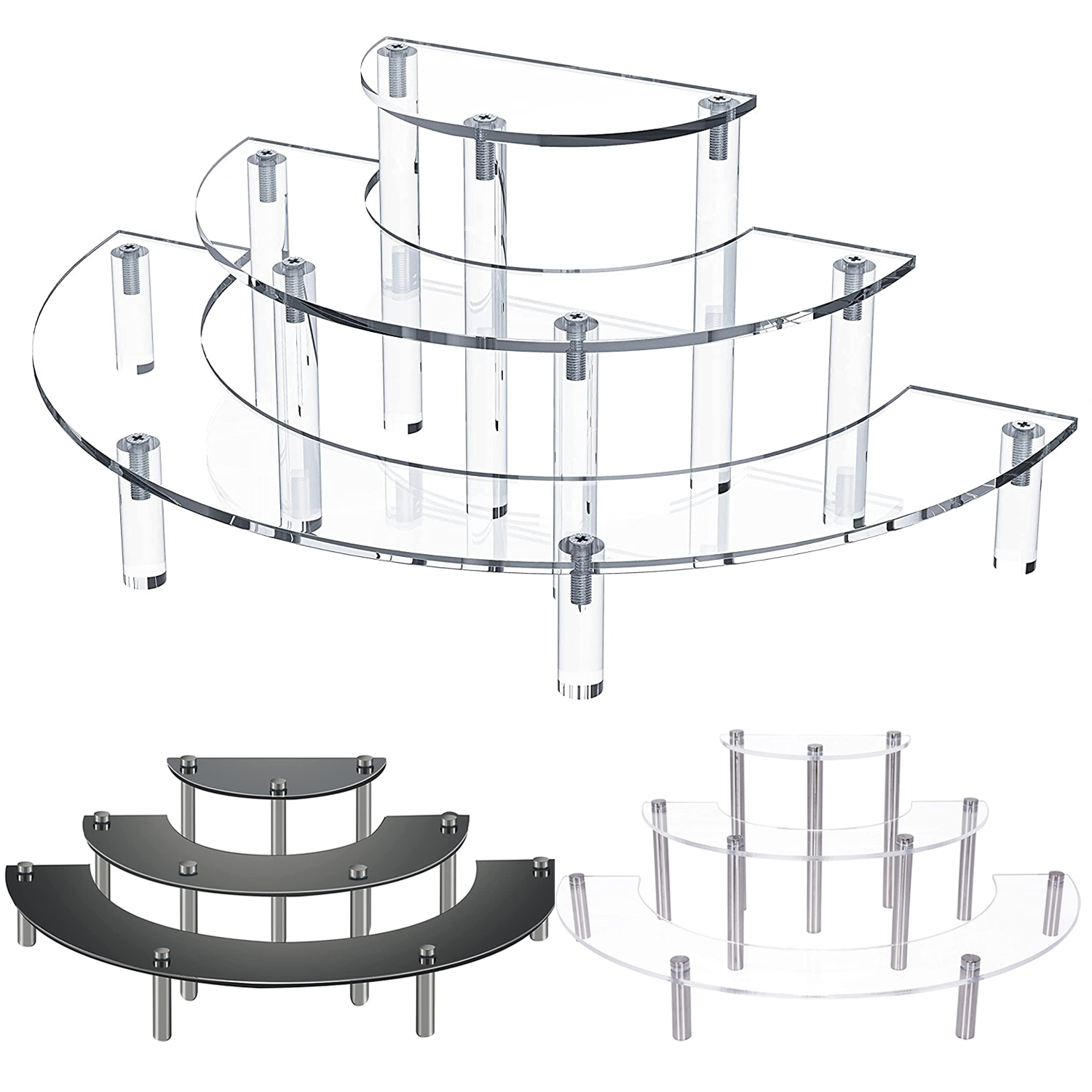 3 Tầng Acrylic Giấy Cupcake Tr - đánh giá và giá Pop Display Shelf