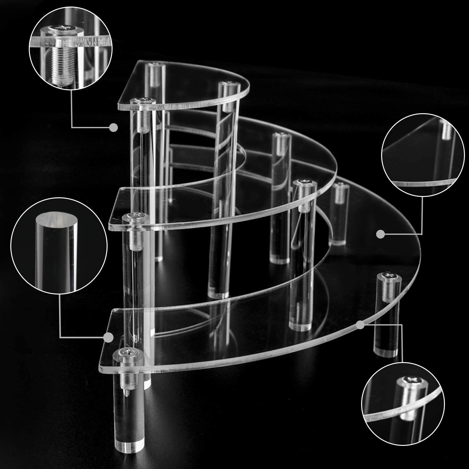 3 Tầng Acrylic Giấy Cupcake Tr - đánh giá và giá Pop Display Shelf