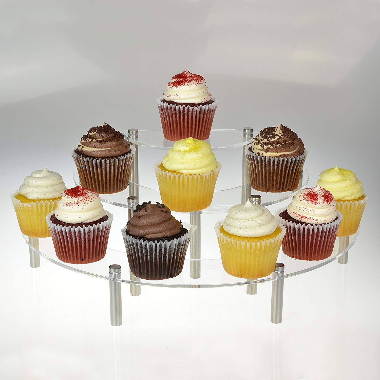 3 Tầng Acrylic Giấy Cupcake Tr - đánh giá và giá Pop Display Shelf