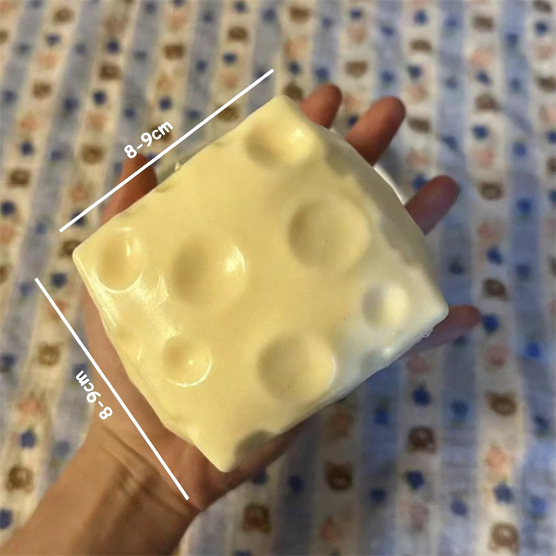 ◑Jumbo Cheese Cube Stress Ball - đánh giá và giá Fidget Cube Original