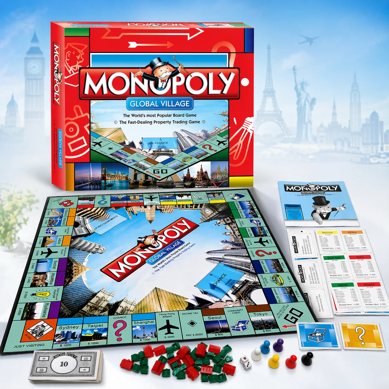 Premium MONOPOLY GLOBAL VILLAG - đánh giá và giá Hasbro Game Monopoly